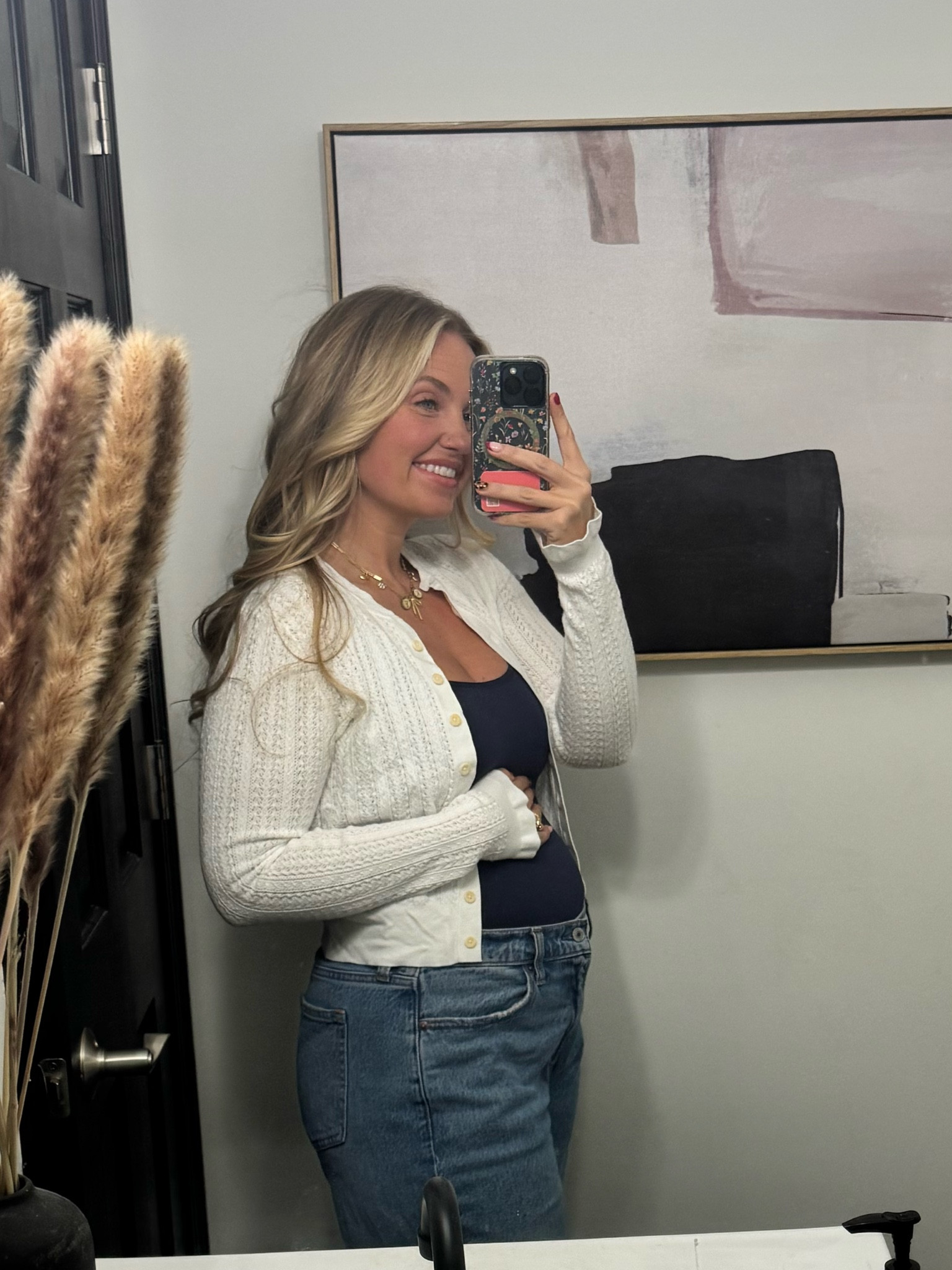 Sizing up your low rise jeans during pregnancy >> I am not a big fan of pregnancy jeans (besides what I shared yesterday!! Those are so good) so sizing up to wear below my belly is so nice. I’m normally a 27 and sized up to a 29!

#LTKMostLoved #LTKStyleTip #LTKBump