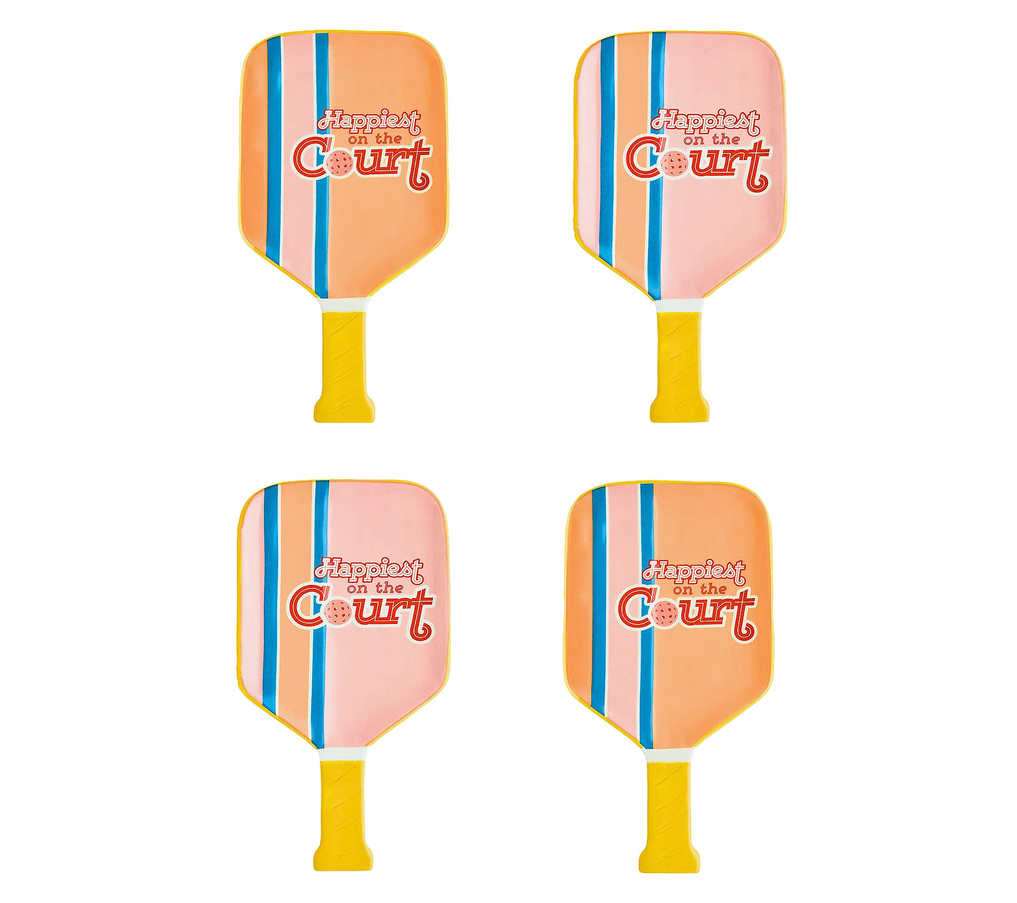 Godinger League Pickle Ball Appetizer Plate, Set of 4 | QVC