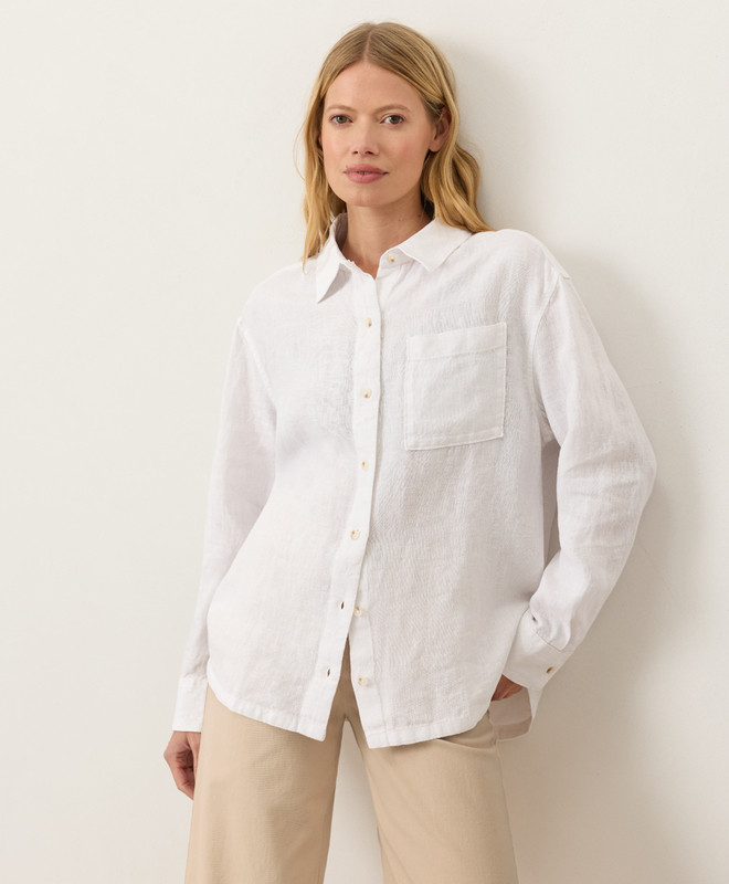 Women\u2019s Linen Relaxed Shirt made with Organic Cotton | Pact | Pact Apparel