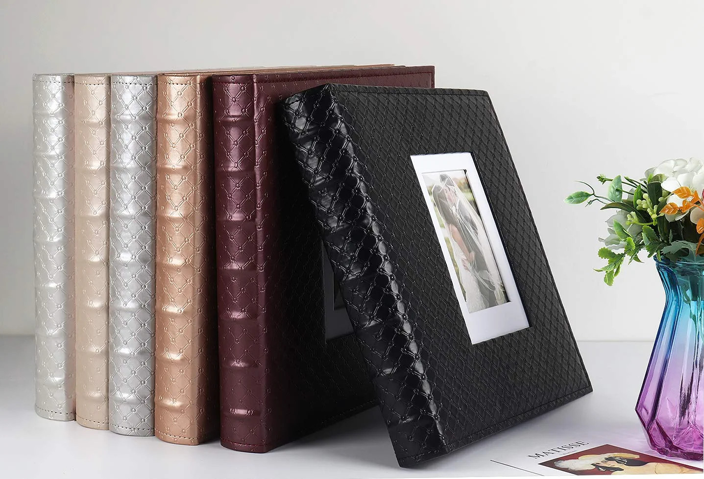 Amazon.com: RECUTMS Photo Album 4x6 600 Photos Black Inner Page Button Grain Leather Big Capacity... | Amazon (US)