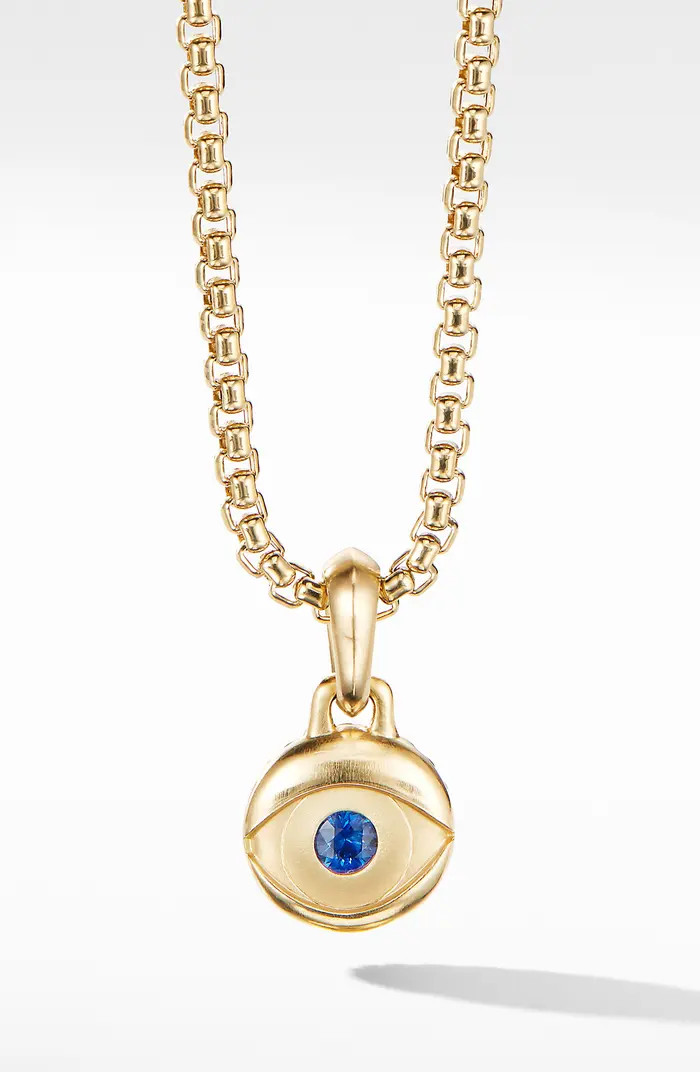 Evil Eye Amulet in 18k Yellow Gold with Emerald | Nordstrom