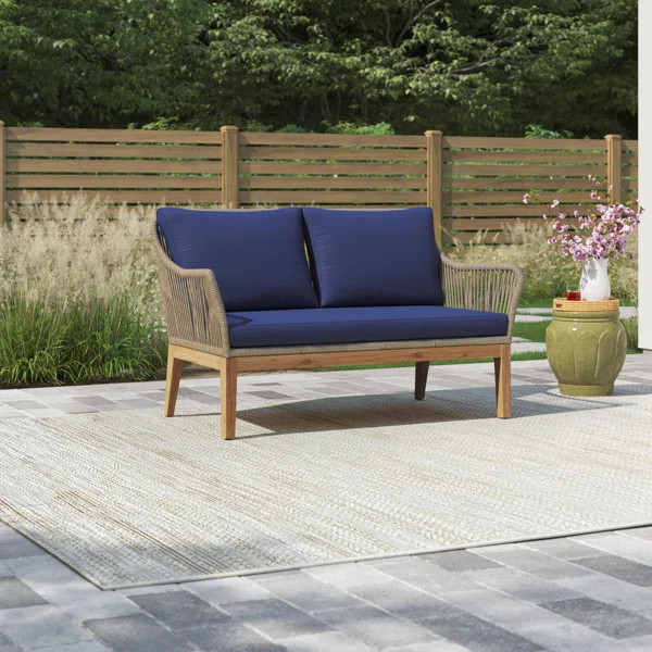 Blyth 55.12'' Wide Outdoor Loveseat with Cushions | Wayfair North America