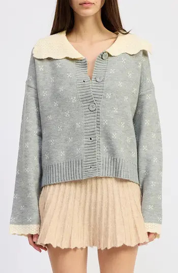 JACQUIE THE LABEL Georgia Contrast Collar Cardigan | Nordstrom | Nordstrom