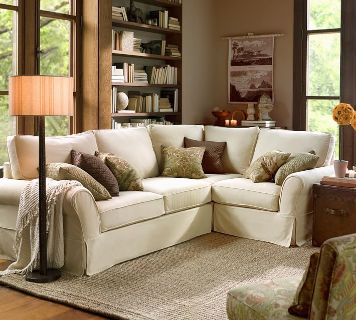 PB Comfort Roll Arm Slipcovered 3-Piece Sectional | Pottery Barn (US)