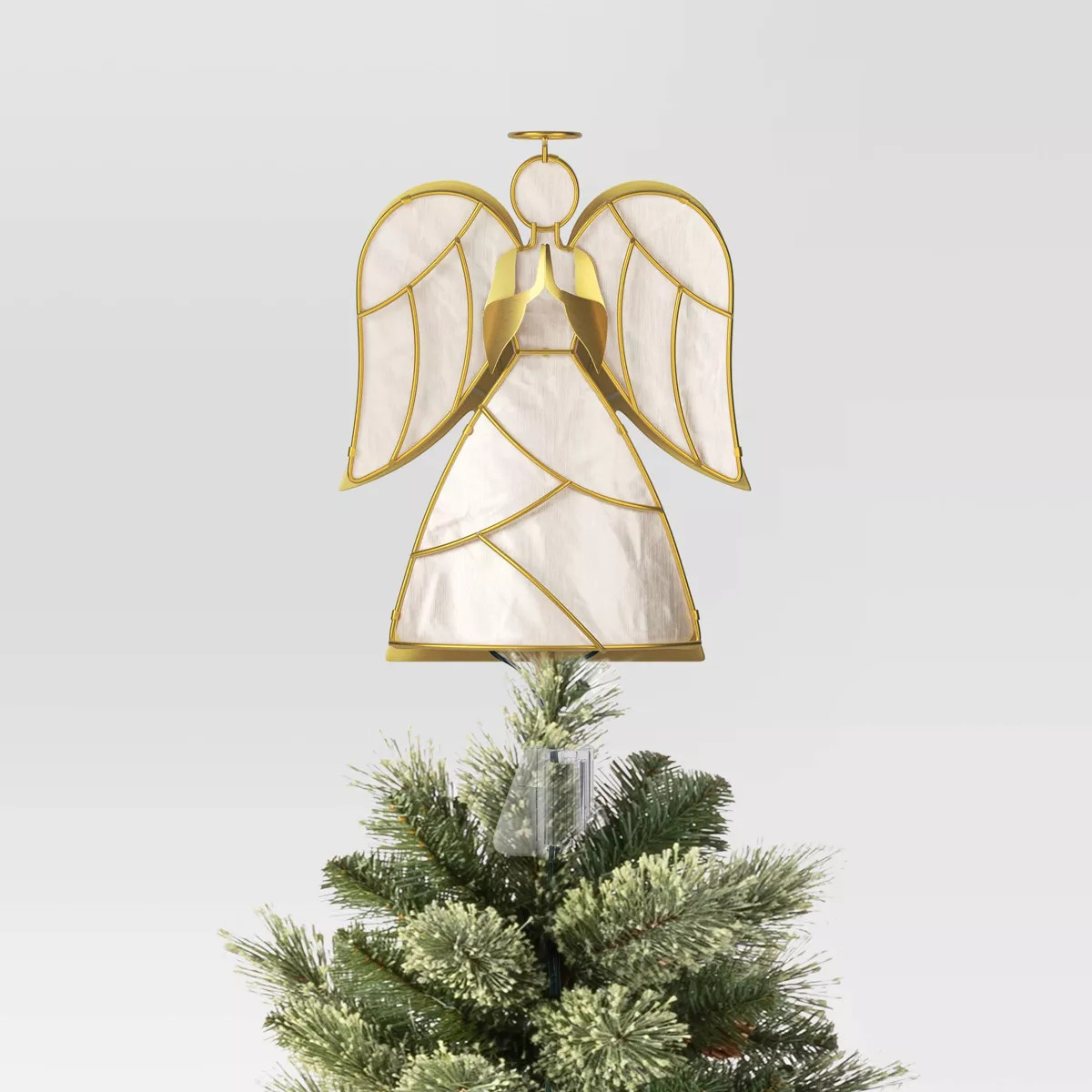 13.25" Pre-lit Angel Christmas Tree Topper Gold/White - Wondershop™ | Target