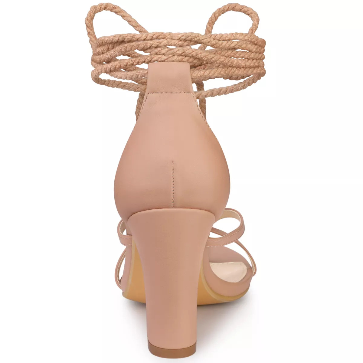 Allegra K Women's Flip Flops Chunky Heel Lace Up Heels Thong Sandals | Target