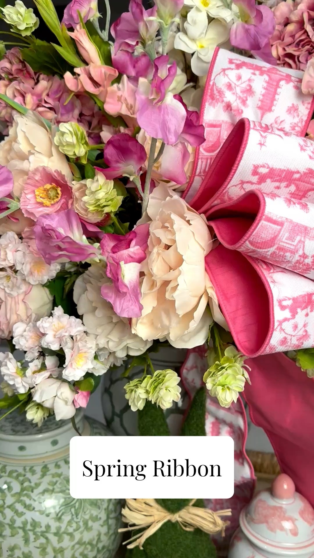 Spring decor ribbon, 🎀 a perfect chinoiserie blend is perfect for a spring tablescape 💐#ltkspring 

 #LTKHome
