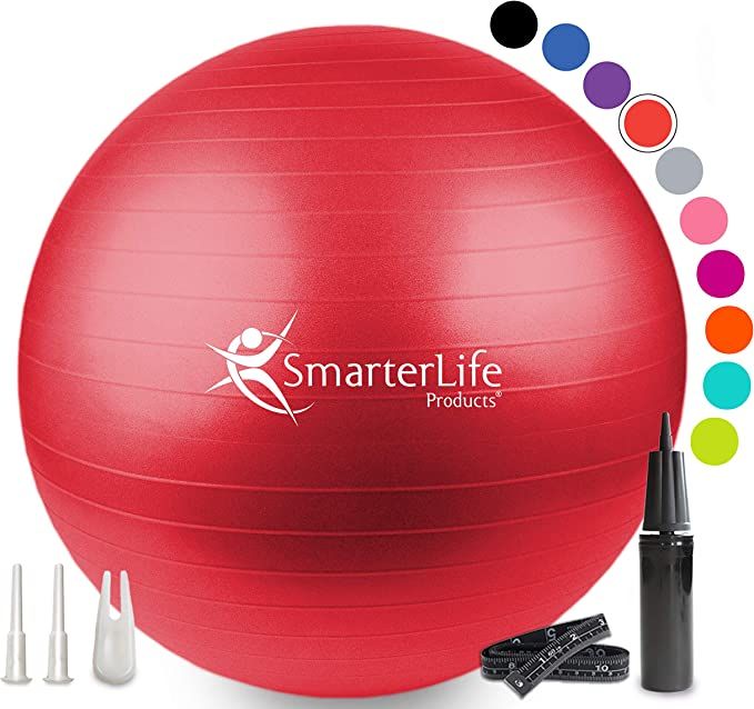 Exercise Ball for Yoga, Balance, Stability - Fitness, Pilates, Birthing, Therapy, Office Ball Cha... | Amazon (US)