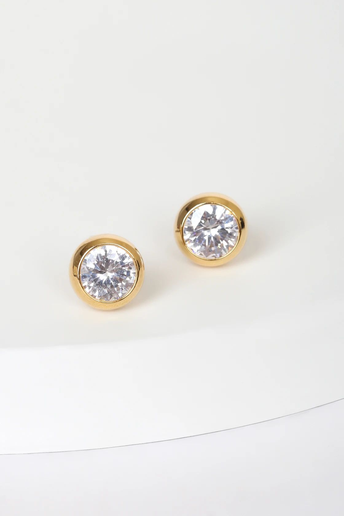 Love the Light 14KT Gold Rhinestone Earrings | Lulus (US)