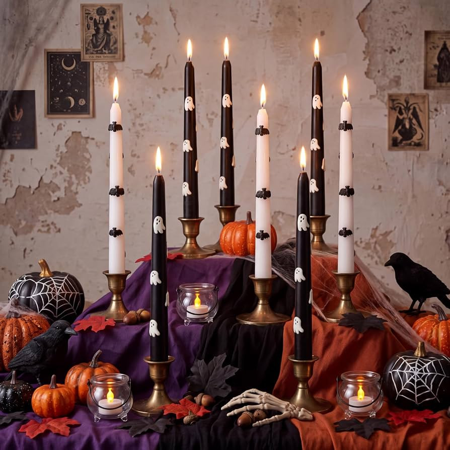 Lyrow 8 Pack Halloween Icon Ghost Bat Scented Candles Party Decor | Amazon (US)