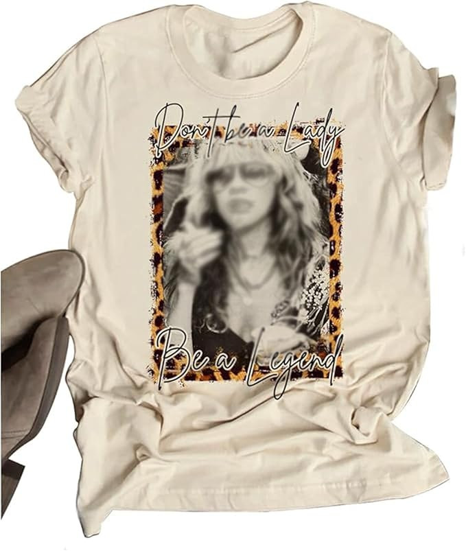 Vintage Rock Band T Shirt Women Concert Graphic Tees Funny Throwback Music Band Shirts Casual Ret... | Amazon (US)