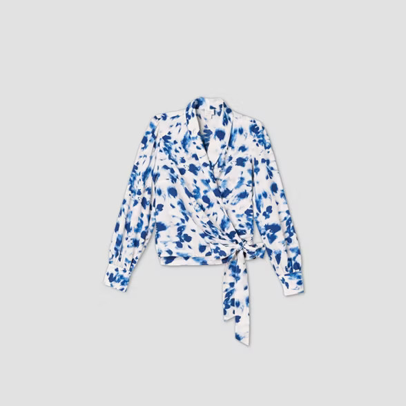 Women's Long Sleeve Front Wrap Blouse - A New Day™ | Target