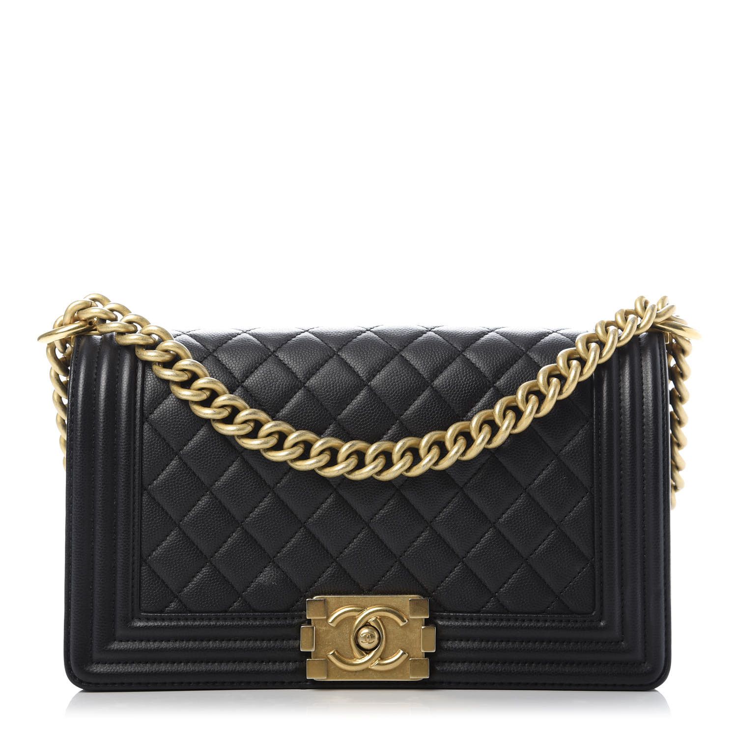 Caviar Quilted Medium Boy Flap Black | Fashionphile