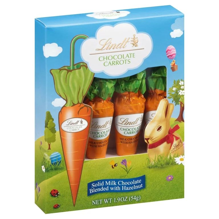 Lindt Chocolate Carrots, Milk Chocolate with Hazelnuts, Easter Chocolate Candy, 1.9 oz, 4 Count | Walmart (US)