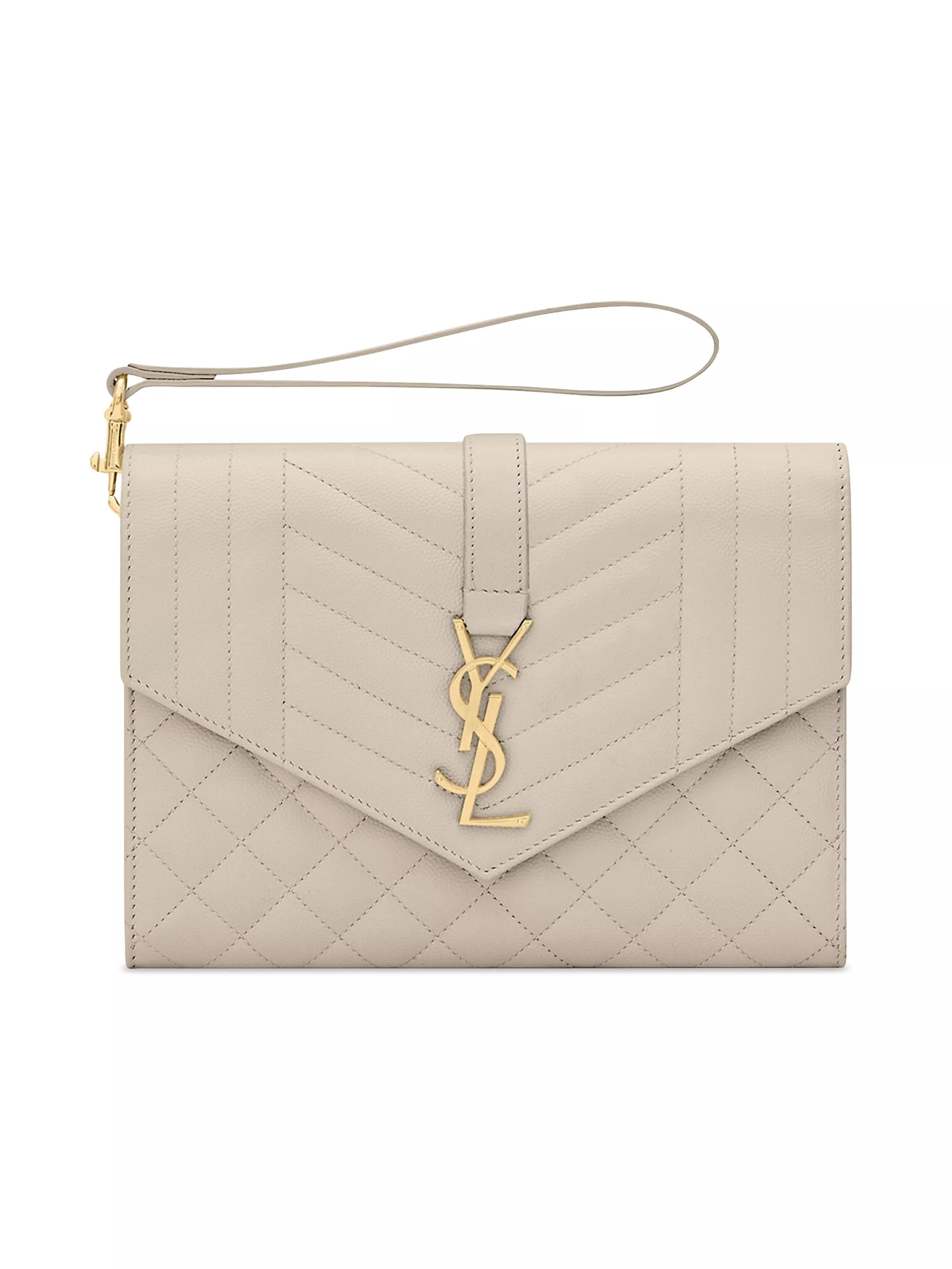 Envelope Flap Pouch In Mix Matelassé Grain De Poudre Embossed Leather | Saks Fifth Avenue