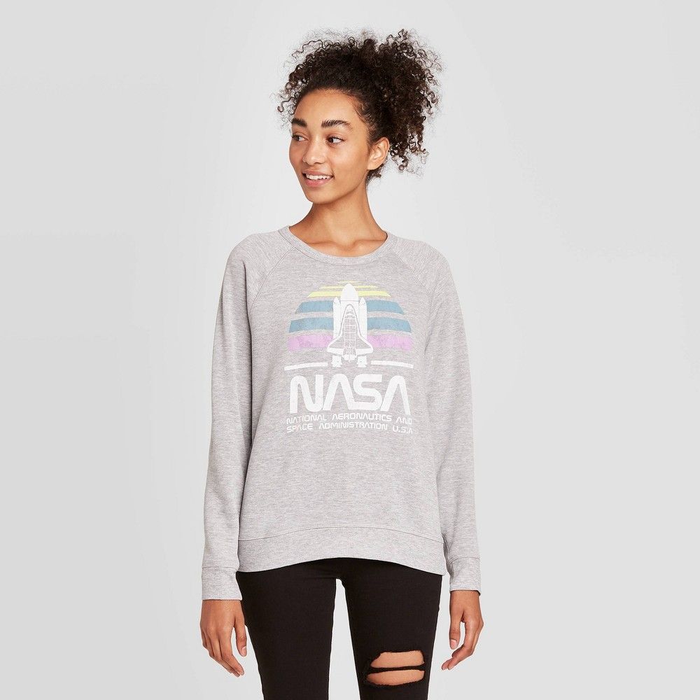 Women's NASA Graphic Sweatshirt - Gray M | Target