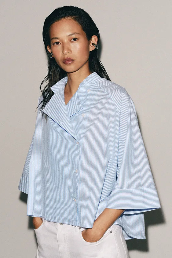 ASYMMETRIC STRIPED SHIRT ZW COLLECTION | Zara UK