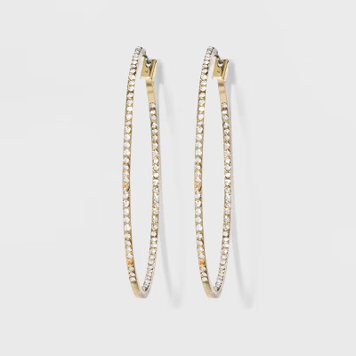 Hoop with Pave Stones Earrings - A New Day™ | Target