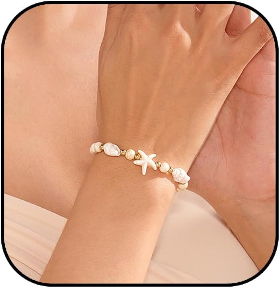 Shell Bracelets for Women Boho Seashell Rope Bracelet Beach Bracelets for Women Starfish Bracelet... | Amazon (US)
