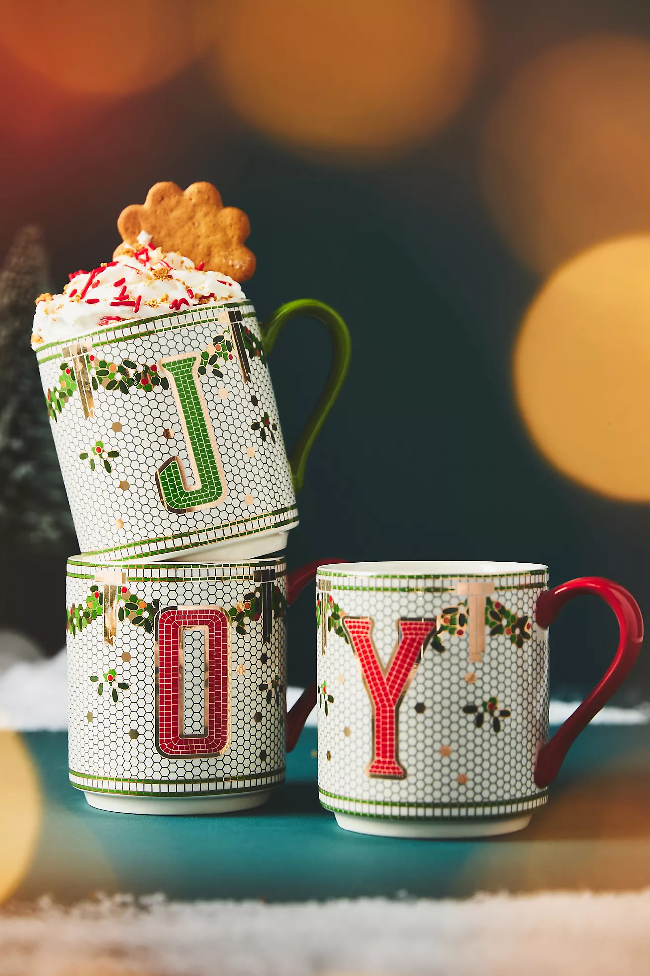Festive Bistro Tile Monogram Mug | Anthropologie (UK)