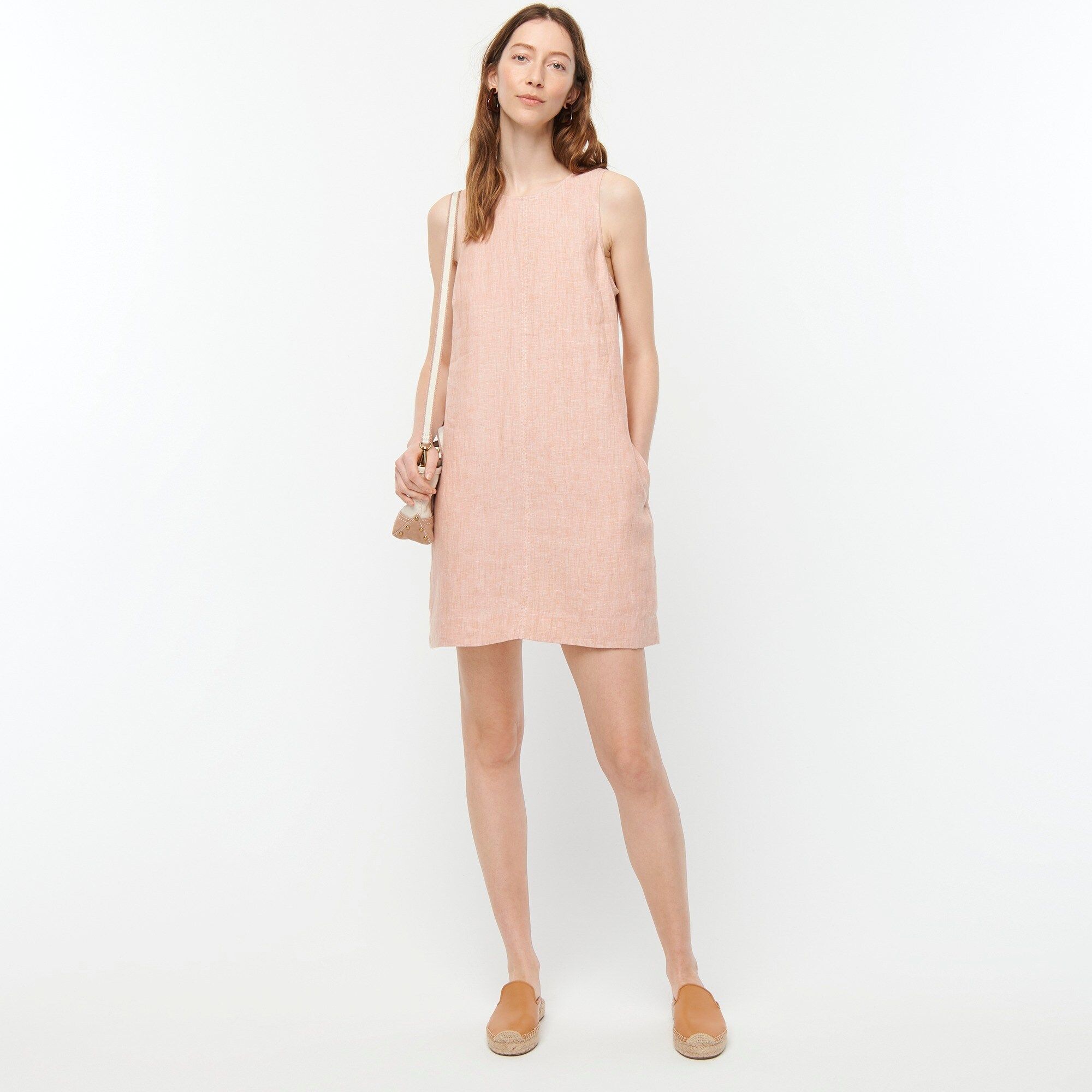 Button-back linen shift dress | J.Crew US