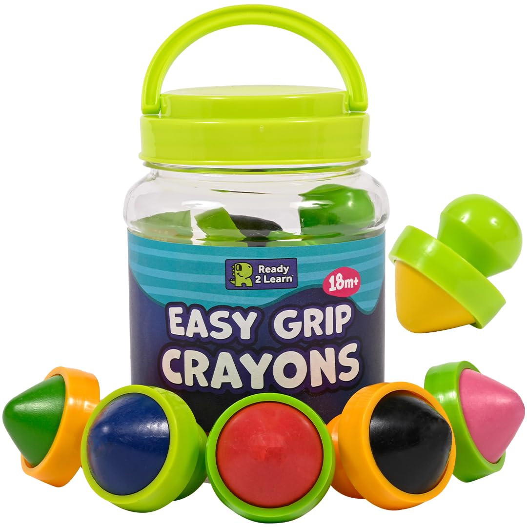 READY 2 LEARN Easy Grip Crayons - 6 Colors - 18m+ - Non-Toxic Toddler Crayons - Easiest to Hold -... | Amazon (US)