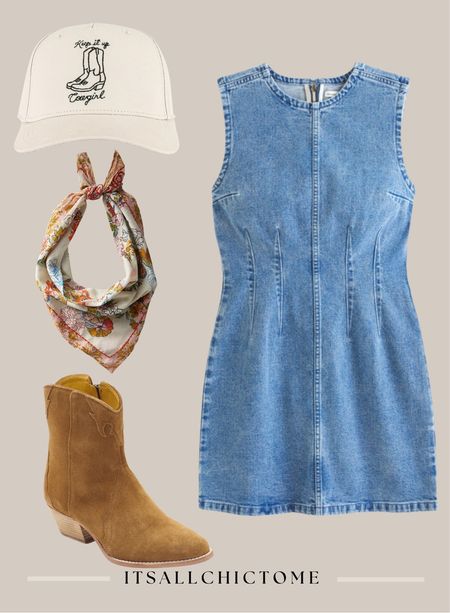 Western outfit, Houston rodeo, denim dress, cowgirl, Nashville 

#LTKSpringSale