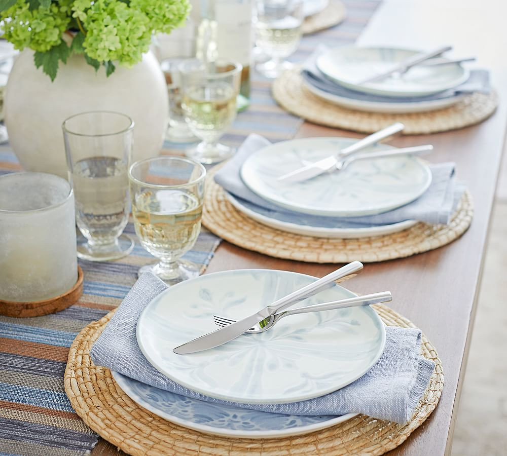 Chambray Tile Stoneware Salad Plates | Pottery Barn (US)