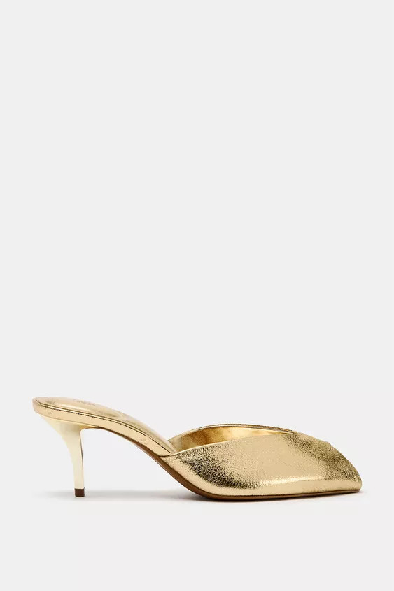 METALLIC EFFECT SANDALS | Zara US
