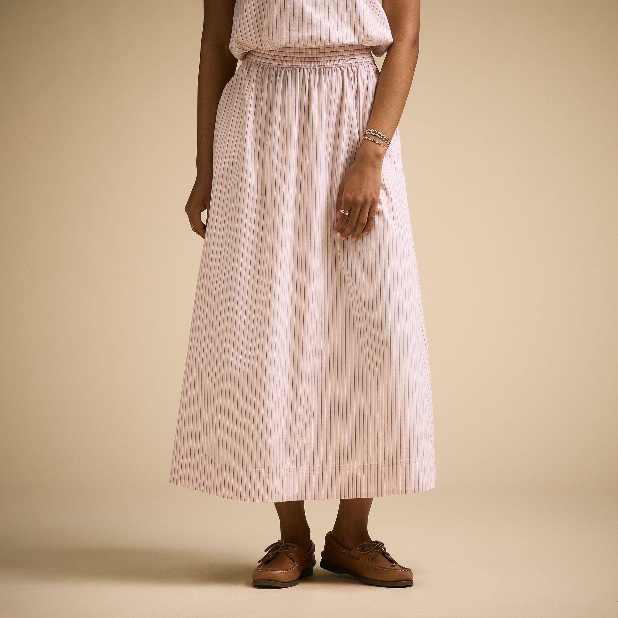 CALIA Women's Woven Midi Skirt, Small, Buttercream Pinstripe | DICK'S Sporting Goods