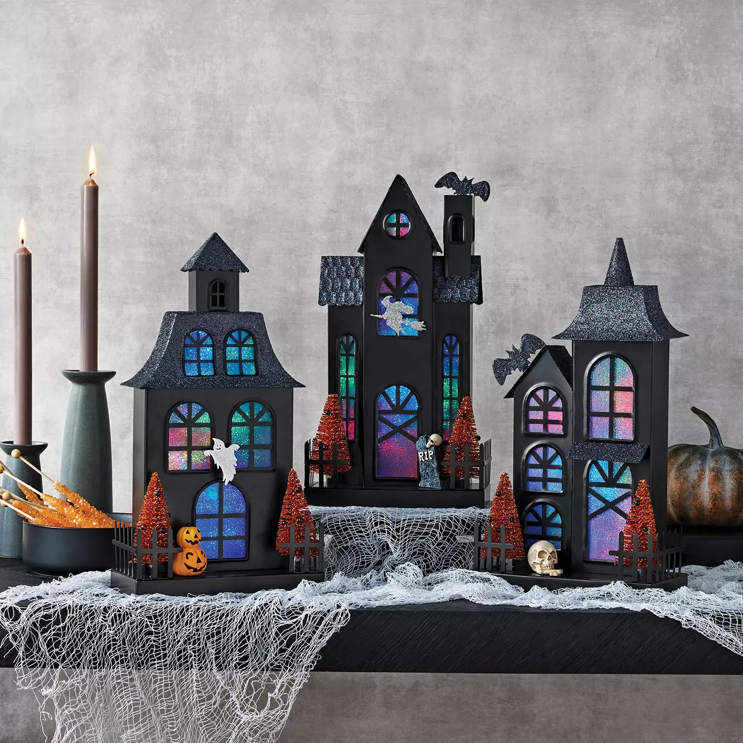 Member's Mark Metal Pre-Lit Halloween Houses, Set of 3 | Sam's Club