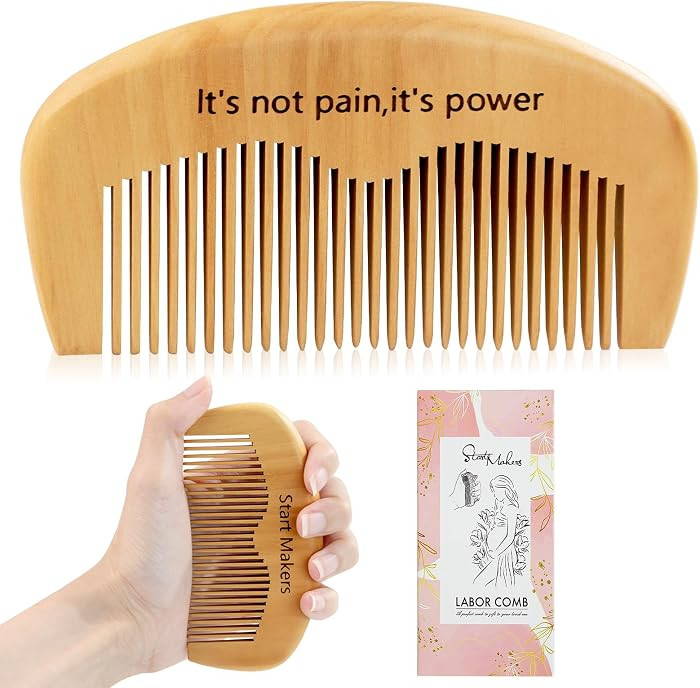 Start Makers Birthing Comb for Labour Pain Relief & Hair Comb, Natural Wooden Birth Comb Postpart... | Amazon (UK)