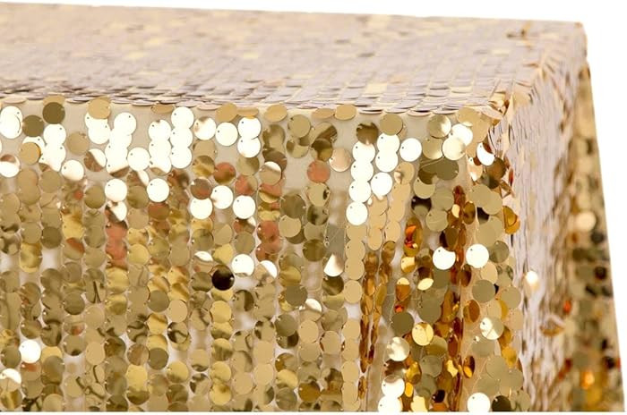 1 Pc, Large Payette Sequin Tablecloth 90"X132" Rectangular - Gold for Wedding, Baby Shower, Quinc... | Amazon (US)