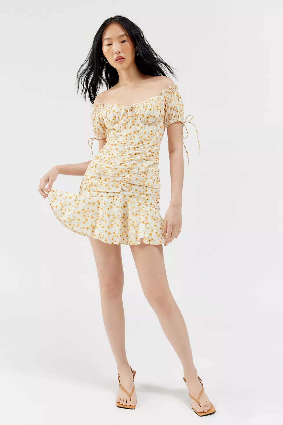 Kiss The Sky Cottage Floral Mini Dress | Urban Outfitters (US and RoW)