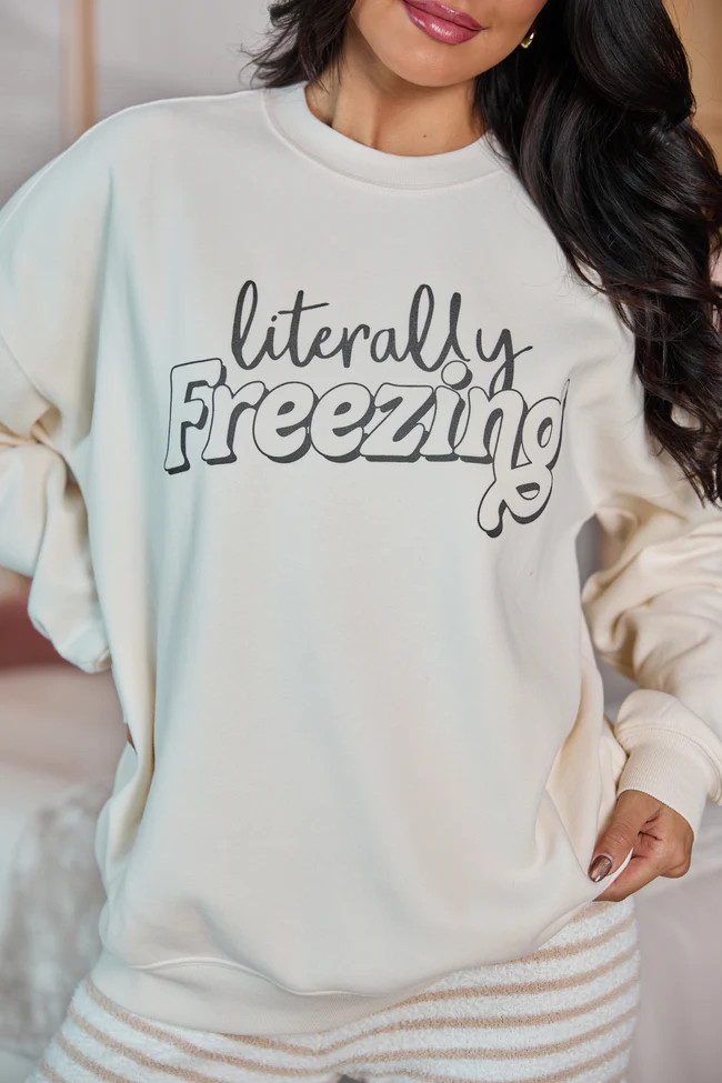 Literally Freezing Cream Graphic Sweatshirt | Pink Lily