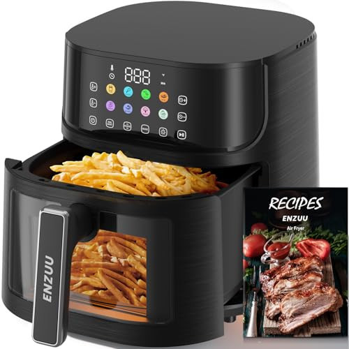 Air Fryer 11-in-1, Large 5.8 QT Airfryer with Easy View Windows, MAX 450℉ for Crispy, 85% Less Oil, Fast Roast, Preheat, Shake, Bake, Frozen, Non-Stick Basket for Easy Clean, With Professional Recipes | Amazon (US)