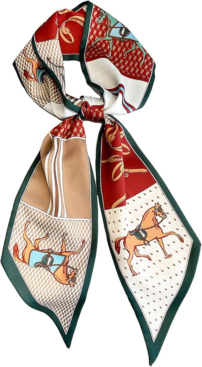 Roizsx fashion satin scarf for hair beach head wraps neck scarves for women lightweight handbag a... | Amazon (US)