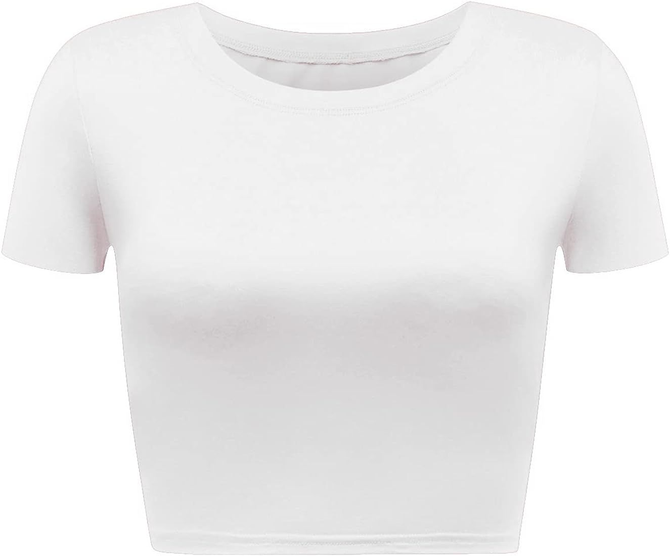 Artivaly Women's Basic Round Neck Short Sleeve Crop Top | Amazon (US)