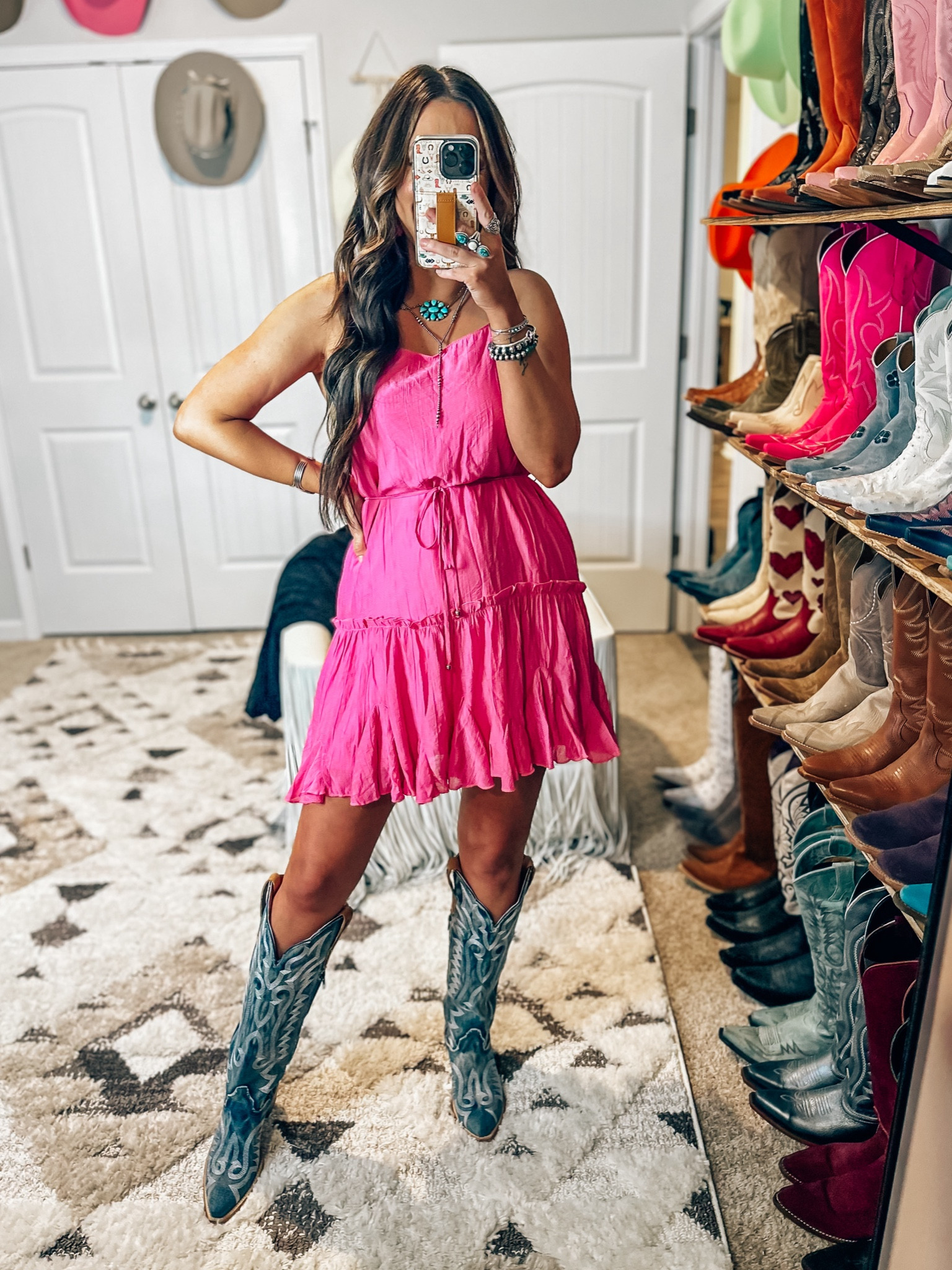 Country concert, outfit idea, Amazon, pink dress, denim, cowgirl, boots, Nashville, outfit, western fashion, rodeo cowgirl

#LTKStyleTip #LTKFindsUnder50 #LTKFindsUnder100
