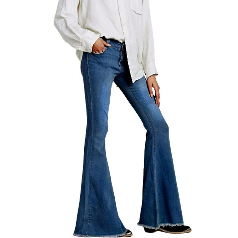 LilyLLL Skinny Bootcut Jeans Flared Bell Bottom Wide Leg Denim Pants | Walmart (US)
