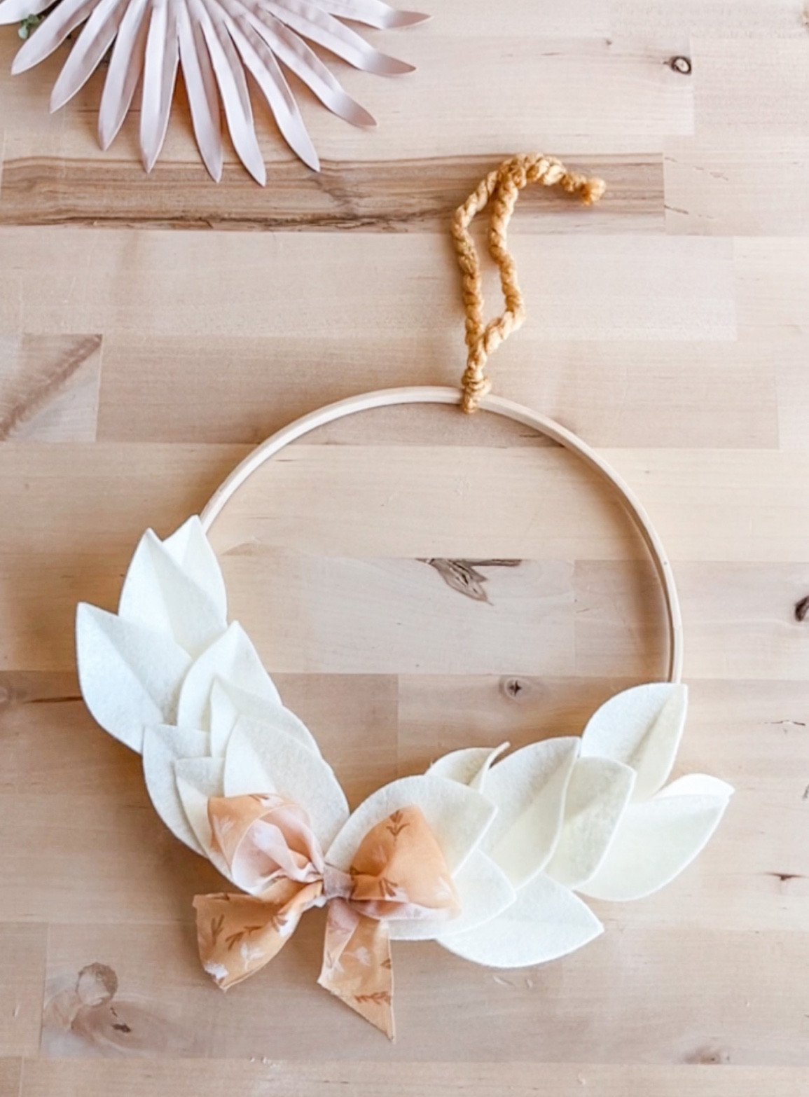 This sweet little wreath is made with felt, ribbon, and an embroidery hoop. They don’t have the exact ribbon I used, but I linked 2 options I love. 

#LTKhome