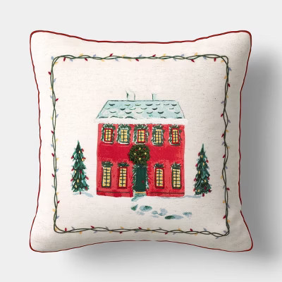 Christmas Cottage Pillow Ivory - Threshold™ | Target