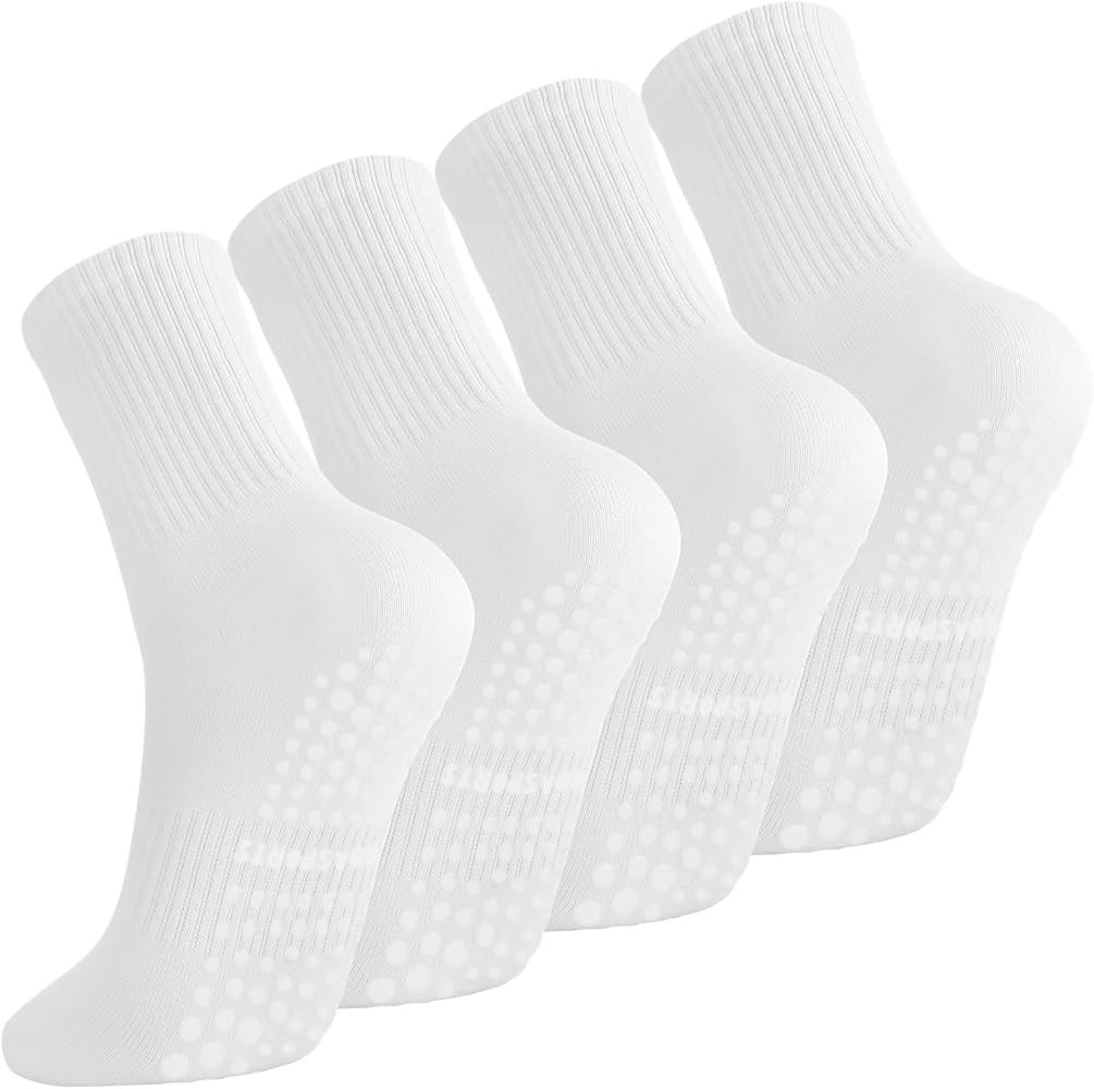 4 Pairs Pilates Socks Yoga Socks Non Slip Grip Socks Reformer Pilates Grip Socks Anti-Slip Grippy... | Amazon (UK)