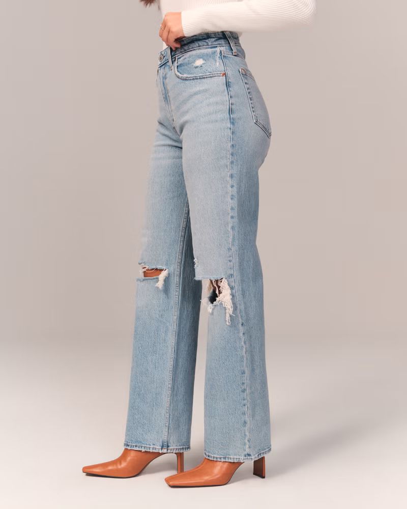 Women's Curve Love High Rise 90s Relaxed Jean | Women's Bottoms | Abercrombie.com | Abercrombie & Fitch (US)