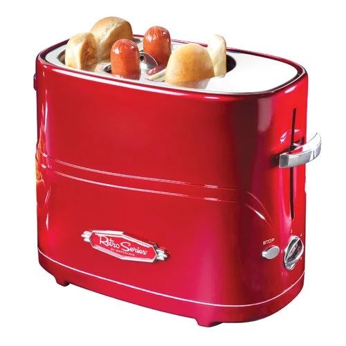 Nostalgia Retro Pop-Up Hot Dog Toaster with Mini Tongs, Red - Walmart.com | Walmart (US)