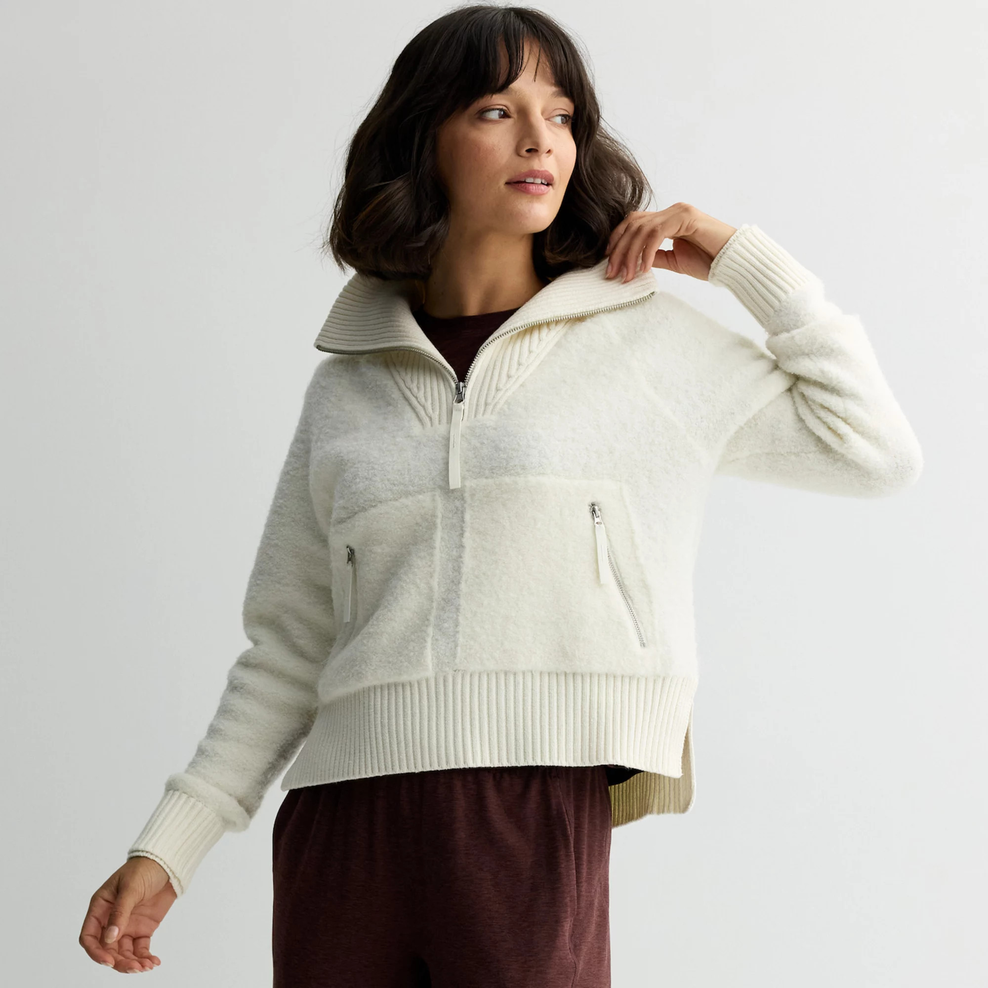 Women's FLX Chunky Quarter Zip Boucle Sweater | Kohl's