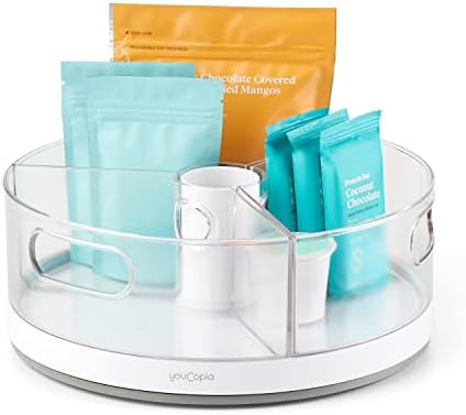 YouCopia Crazy Susan Kitchen Cabinet Turntable and Snack Organizer with Bins | Amazon (US)