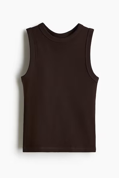 H & M - Ribbed Tank Top - Brown | H&M (US + CA)