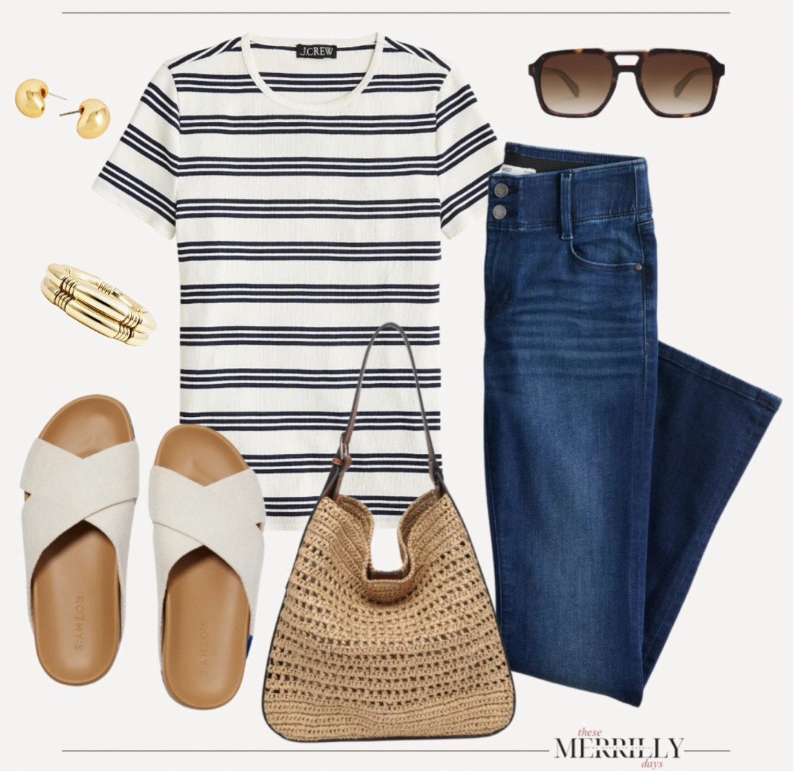 Casual Spring Outfit / slide sandals / pointelle tee / straw bag 

#LTKStyleTip #LTKFindsUnder50 #LTKItBag