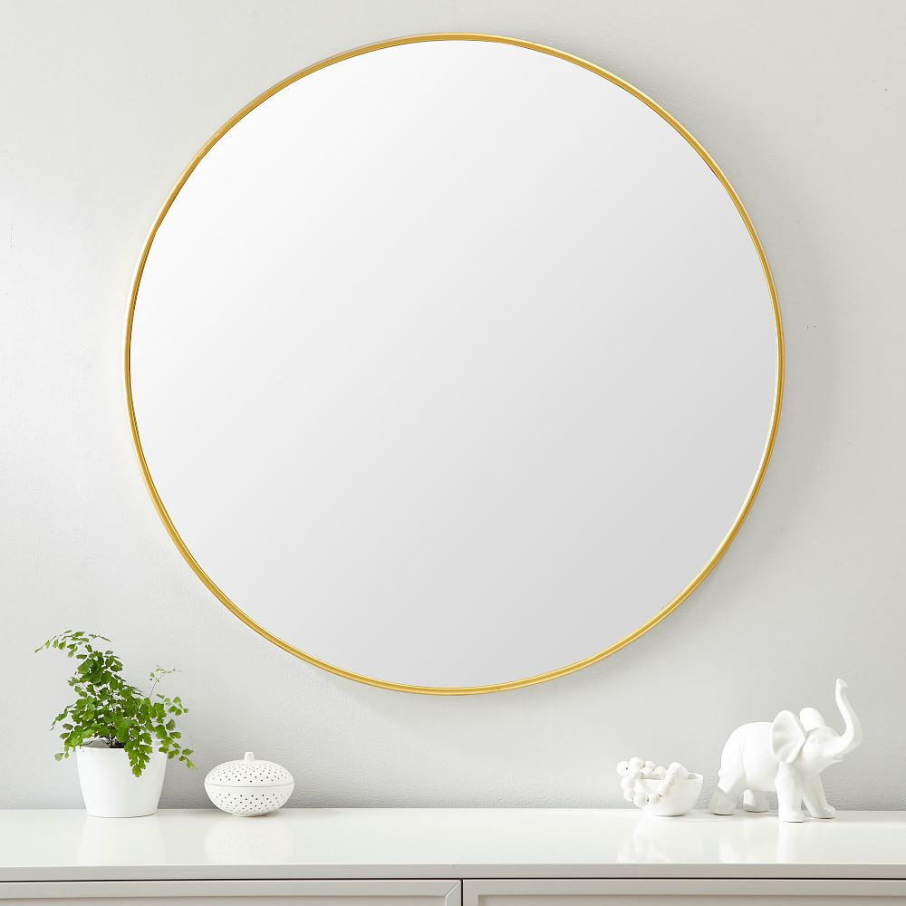 Metal Framed Round Mirror (36") | Pottery Barn Teen